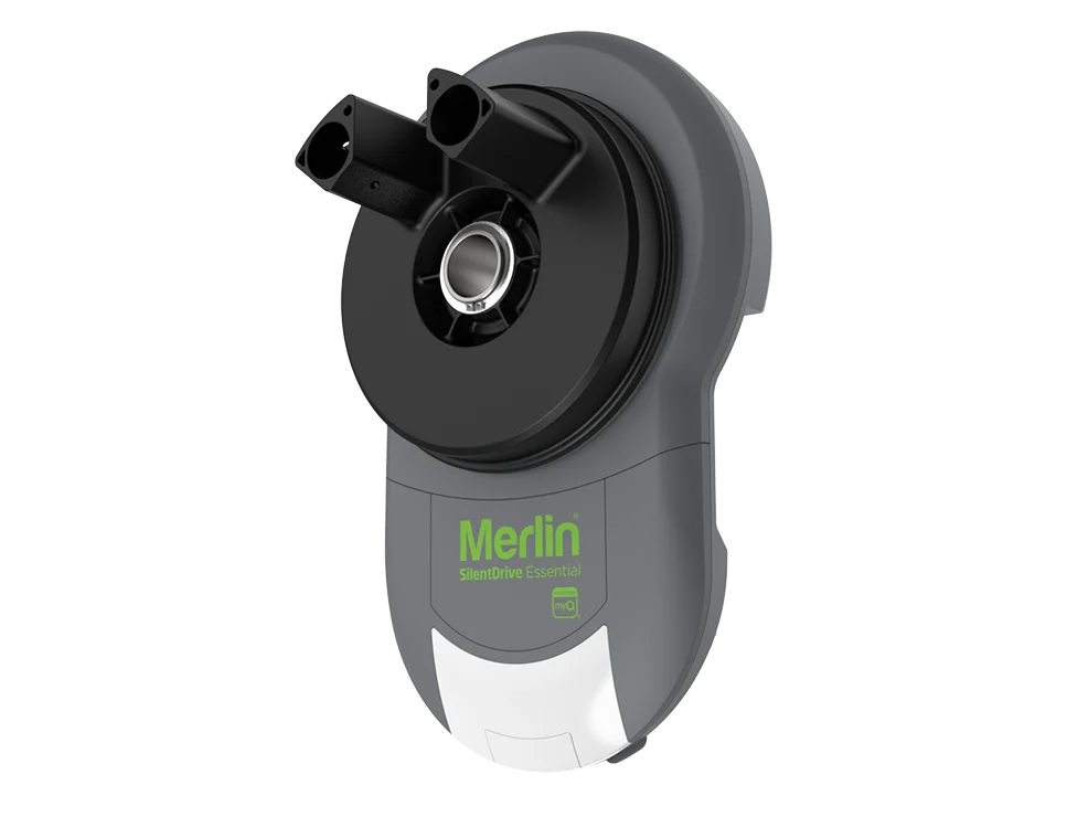Merlin SilentDrive Essential handheld motor controller with a circular drive hub and two connector ports
